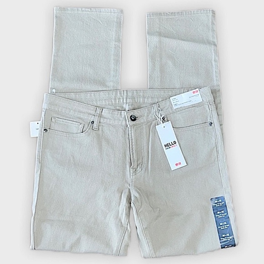 Hello From Uniqlo Women Skinny Fit Beige Straight Mid Rise Jeans